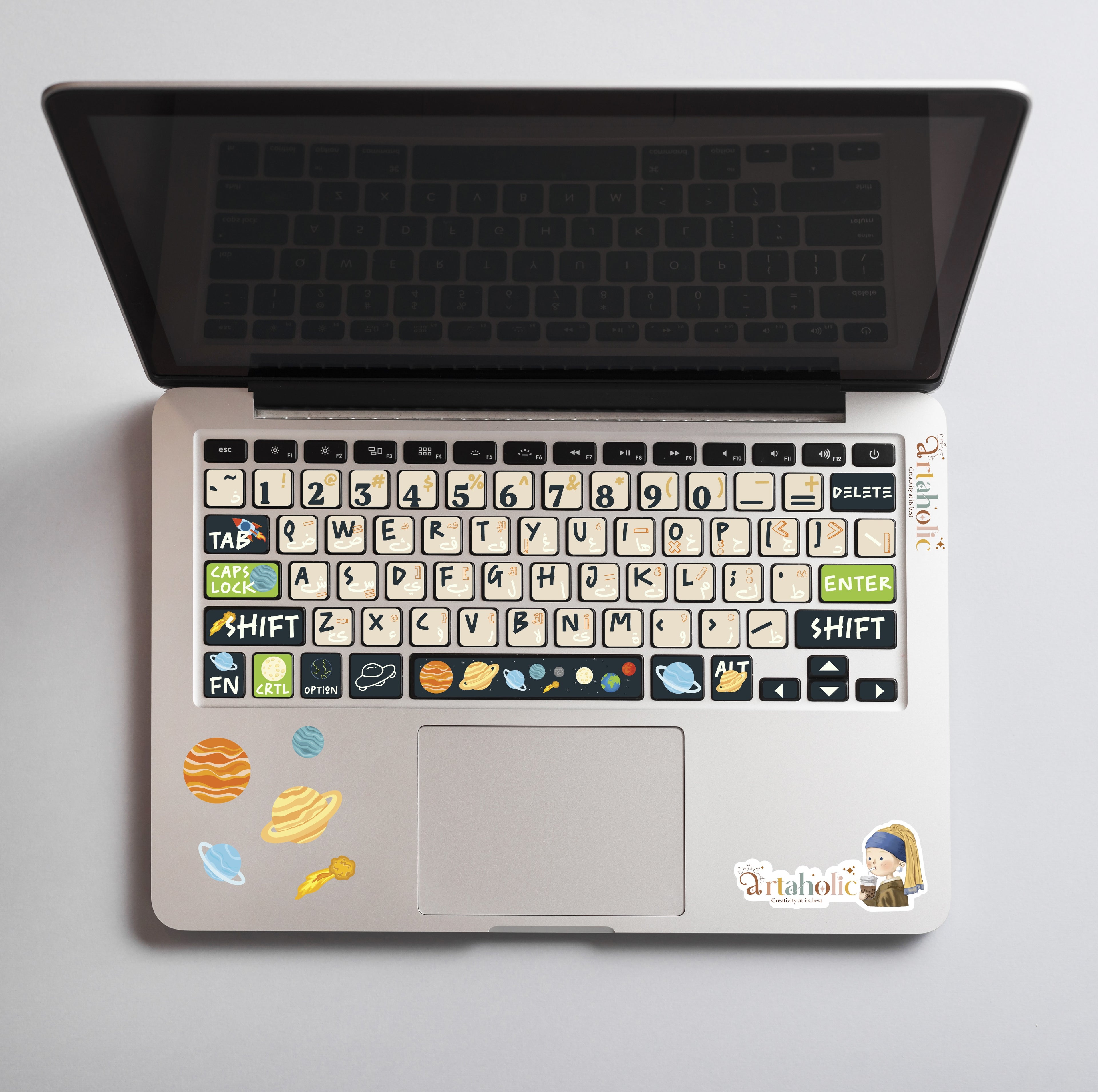 Stick’n’Type™ Keyboard Stickers – Stylish Windows & MacOS Key Skins (Space)| Artaholic
