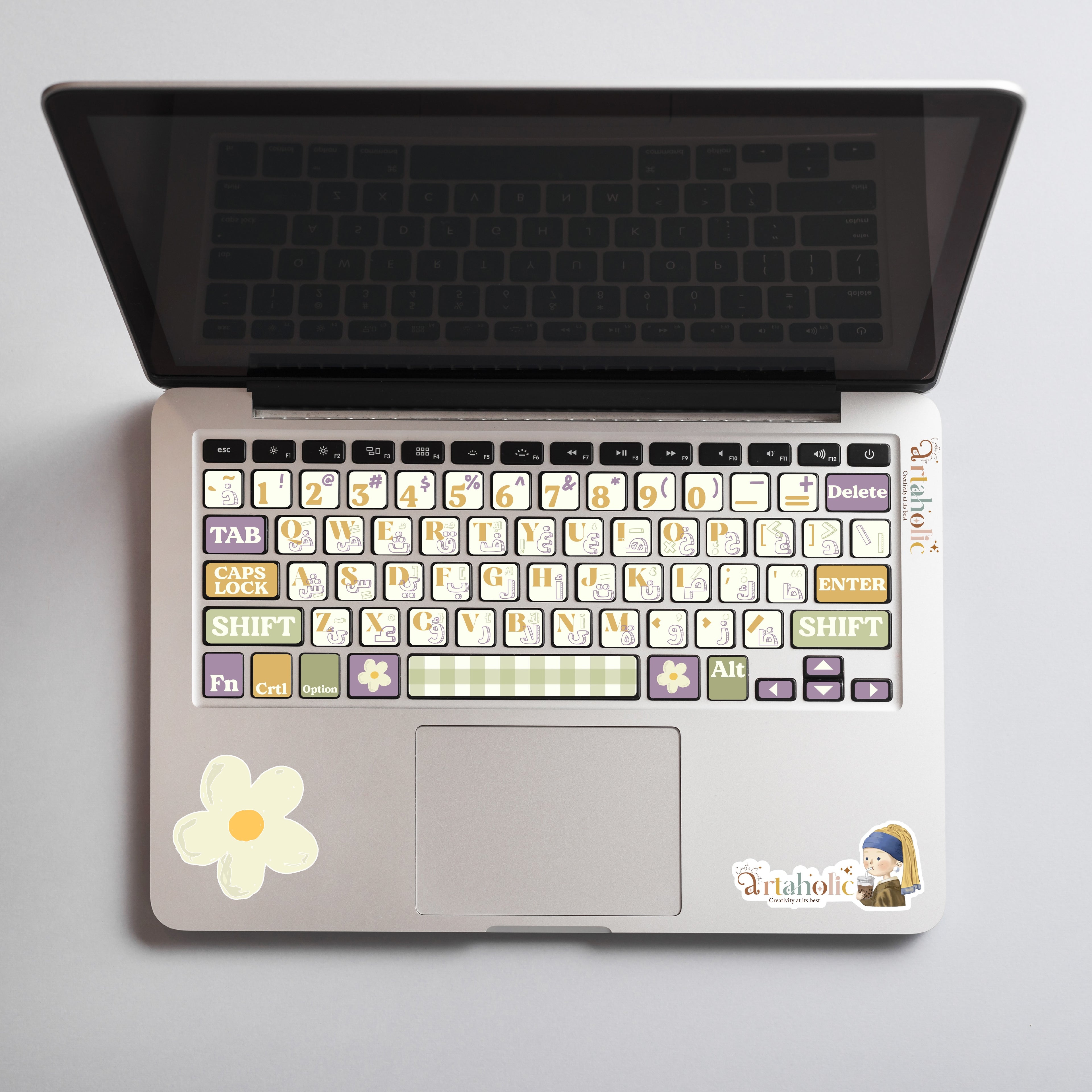 Stick’n’Type™ Keyboard Stickers – Stylish Windows & MacOS Key Skins (Floral)| Artaholic